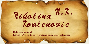 Nikolina Komlenović vizit kartica
